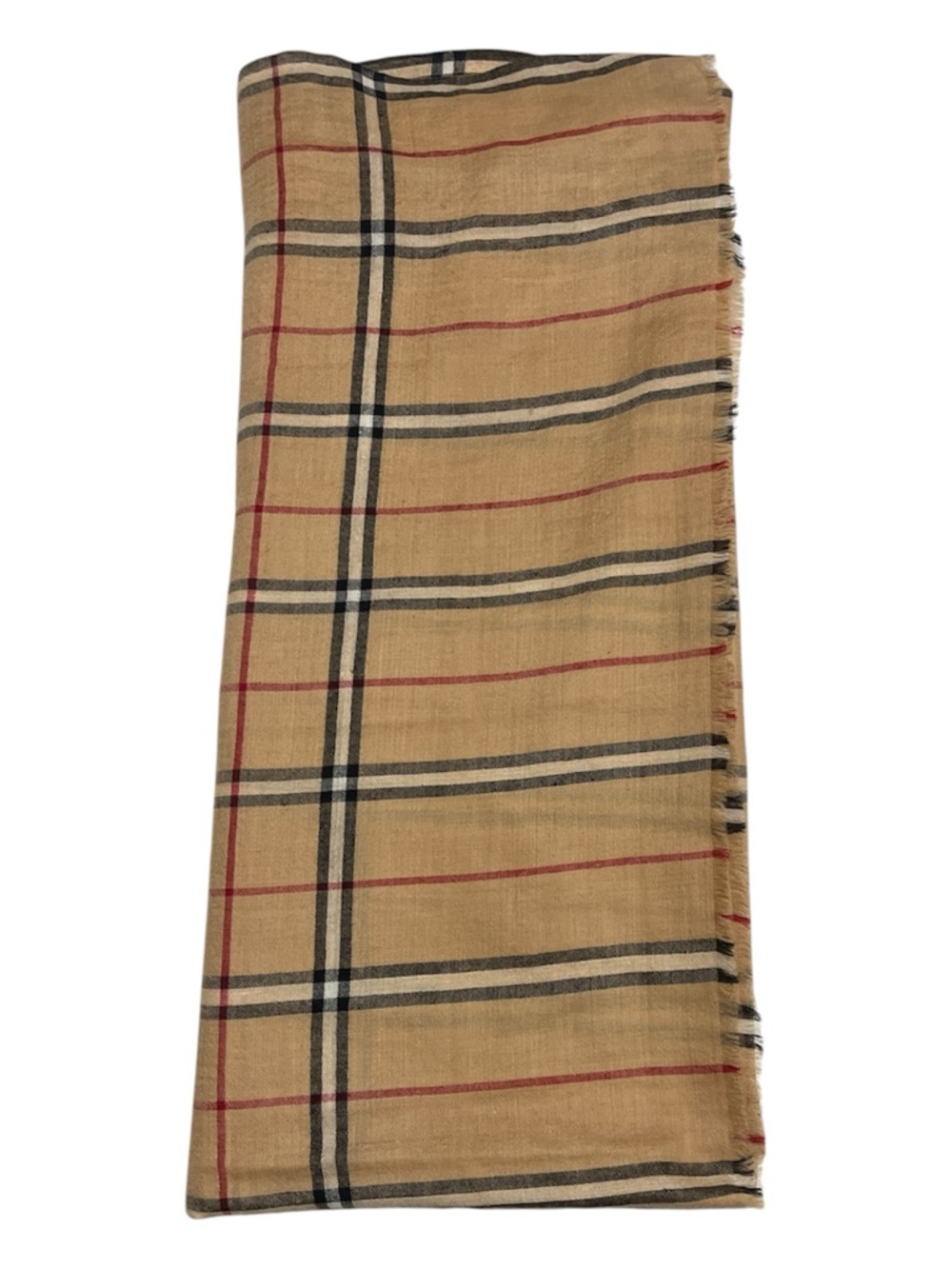 Cashmere Beige Plaid Lightweight Wrap